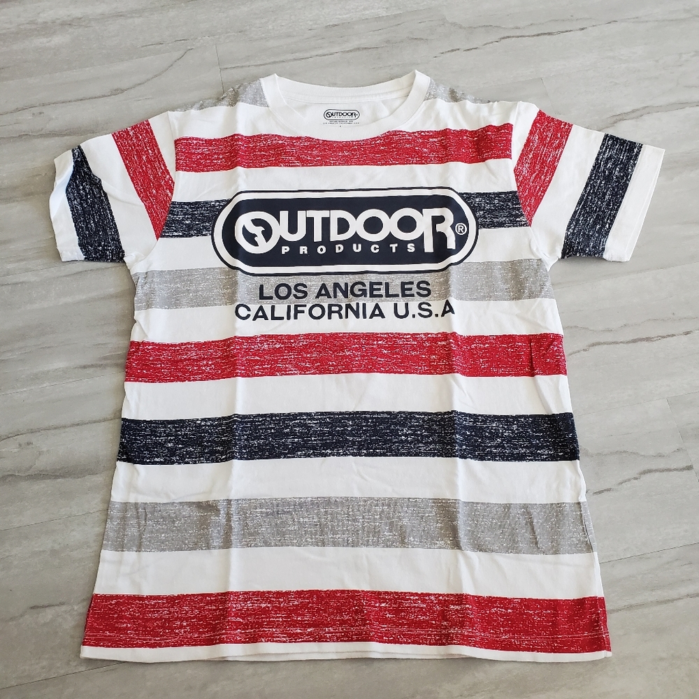 OUTDOOR striped tshirt Size L
